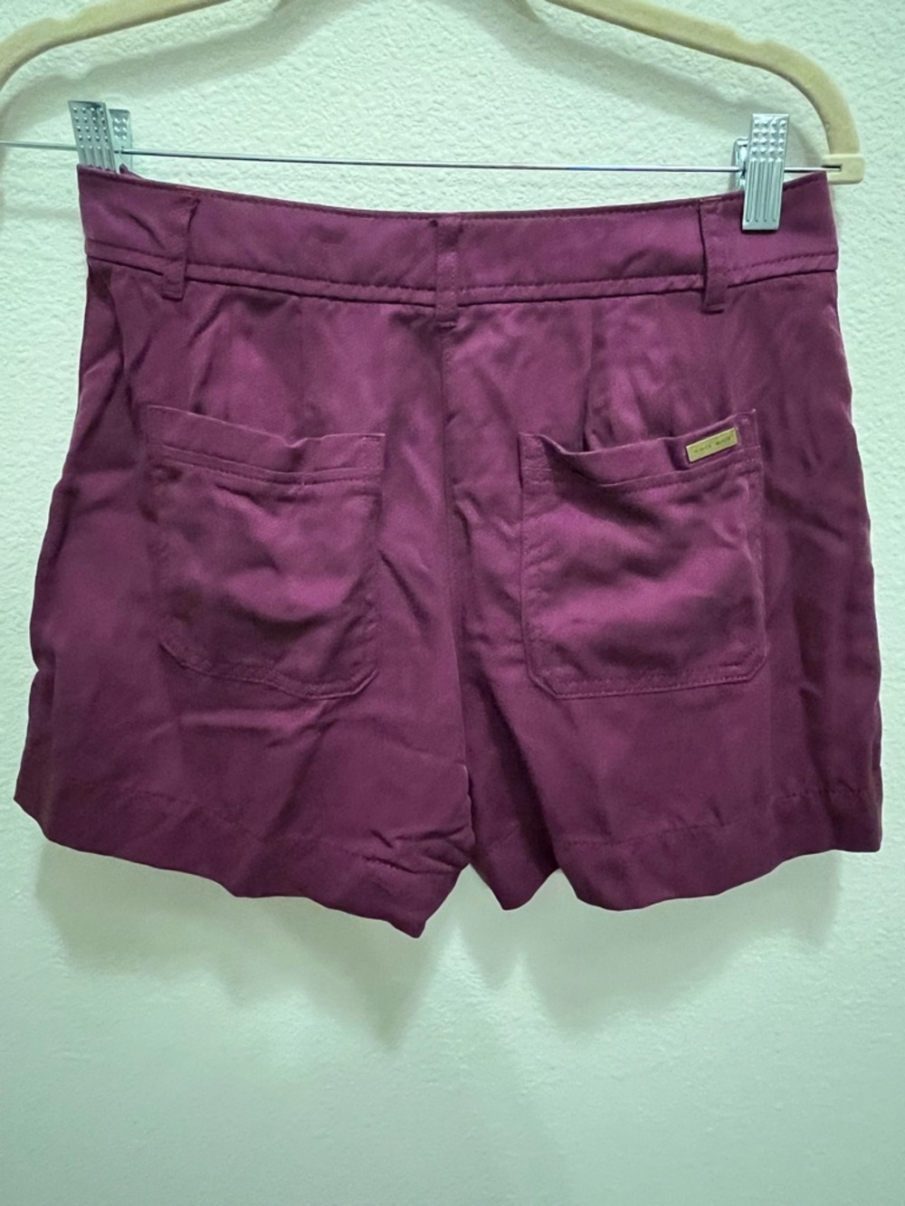 White House Black Market Plum Lace-Up Side Shorts - Picture 2 of 2